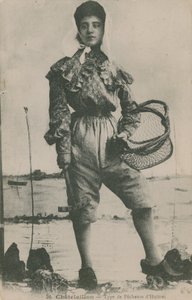 1913年に送られたカキ漁師のはがき 作： French Photographer