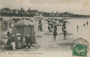 1913年に送られたビーチとフランス、ロワイヤンのサンジョルジュ大通りの絵葉書