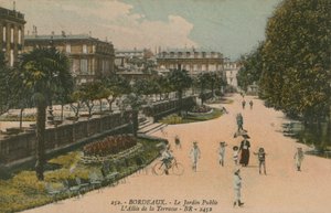 フランス、ボルドーのパブリックガーデン。 1913年に送られたはがき。