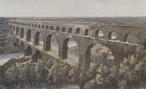 ガルドンの向こうにあるローマ水道橋、ルムーラン 作： French Photographer