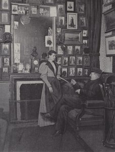 パリのガルニエ宮の部屋には演奏家の肖像画がたくさん飾られている（モノクロ写真 作： French Photographer