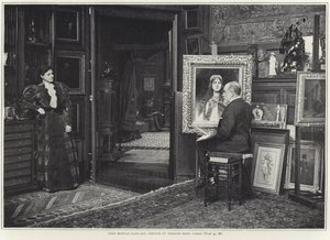 レオン・ボナによって描かれた彼女の肖像画を持っているローズキャロン 作： French Photographer