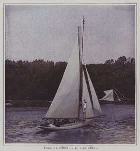 セーヌ川に浮かぶ帆船（カラー写真 作： French Photographer