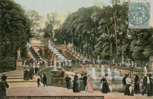 Saint-Cloud-ルイ14世の下でLepautreとMansartによって建てられた滝。アントワーヌルポートルとジュールアルドゥアンマンサールによってルイ14世を記念して建てられた滝。 1913年に送られたはがき。 作： French Photographer