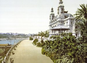 1890年から1900年までのモナコのモンテカルロカジノの側面図 作： French Photographer