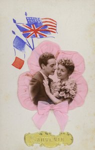 お土産カード、フランス語、英語、アメリカの旗を表示 作： French Photographer