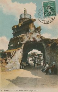 フランス、ビアリッツの聖母マリアの岩。 1913年に送られたはがき。 作： French Photographer