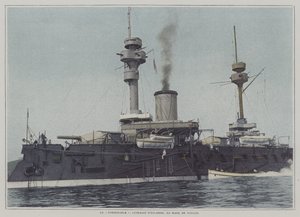 トゥーロン港に停泊中の戦艦「フォーミダブル」（カラー写真 作： French Photographer