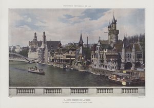 1900年パリ万国博覧会開催中のセーヌ川右岸（カラー写真 作： French Photographer