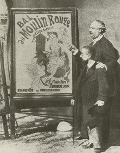 パリのムーラン・ルージュの監督とトゥールーズ＝ロートレック（モノクロ写真 作： French Photographer