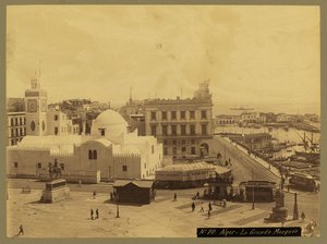アルジェの眺め - ラ・グランド・モスク、1860-1900年頃（モノクロ写真 作： French Photographer