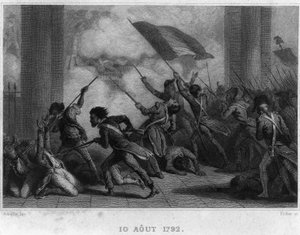 1792年8月10日（Chute de royauté）-ティエールの「フランス革命」に掲載。19世紀 作： French School
