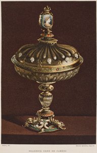 17世紀のカメオ入りの甘い瓶、ヘンリーハバードの 『装飾と装飾』の装飾、2巻、11版、パリ、メゾンクアンタン、1878年のイラスト 作： French School