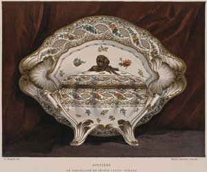 18世紀のセーヴル陶磁器、ヘンリーハヴァールの 『装飾と装飾』からの挿絵、第4巻、プレート45、パリ、クエタンメゾン、1878 作： French School