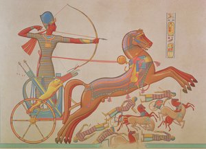 746.c.1. & f.8 アシル・プリス・ダヴェンヌ、パリの「エジプシャン・ダプレ・レ・モニュメントの歴史」より、オロンテスの国境でのケタスに対するラムセス・ミアモンの戦い