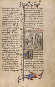ワンケリン・デ・フェレールとヒューゴ・ド・モンフォールの戦い」1400-15年頃（羊皮紙にテンペラと金箔 作： French School