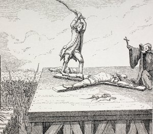 18世紀のフラス、1875年に聖アンドリューの十字架で壊れた死刑判決 作： French School