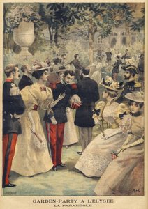 エリゼ宮での園遊会（ラ・ファランドール） - フォーチュン・ルイ（1844-1901）によるイラスト（1895年7月21日付「ル・プチ・ジャーナル」より）（彫刻作品