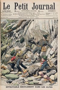 チロルの恐ろしい岩の落下、「ルプチジャーナル」のイラスト、1906年8月5日