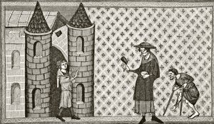 ポールラクロワ（1806-84）による「中世の科学と文学」のLeper Houseがロンドン1878年に出版 作： French School