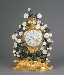 ルイ15世の時計、ヴァンセンヌ/メネシー、1750年頃（磁器、オルモルー、ブロンズ 作： French School