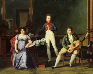ミュージシャンとその家族、おそらくフェルナンドソル（1778〜1839年） 作： French School