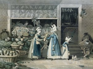 19世紀初頭のパリの八百屋 作： French School