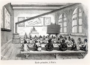 パリの小学校、アルマナックデュマガシンピトレスク、1975年 作： French School