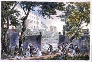 ローマの別荘」 ヴィラン作 1820年頃 （カラーリトグラフ） 作： French School