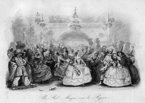 リージェンスの下のボールマスク（Marc-Antoine Madeleine Desaugiersによる "The carnival "の歌 作： French School