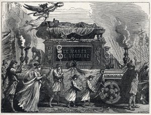 ヴォルテールの遺体を運ぶフネーブル戦車（Francois Marie Arouet 作： French School