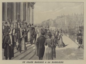 パリ、マドレーヌ教会での盛大な結婚式（リトグラフ 作： French School