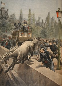自殺した馬、ルプティジャーナルのイラスト：サプリメントイラストレーター、1898 作： French School
