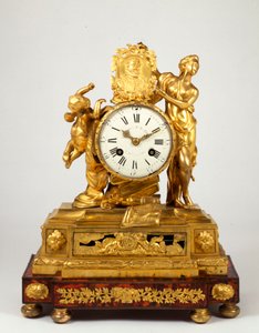 金星が保有するアンリ4世のプロフィールメダリオンを備えた後期ルイ15世のオルモルマントルピース時計 作： French School