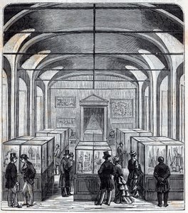 19世紀の美術工芸学校（Arts-et-Metiers）の一室-アレクシス・クレールの「万人が自由に使える科学-物理学と化学」の版画-19世紀末。個人のコレクション。 作： French School