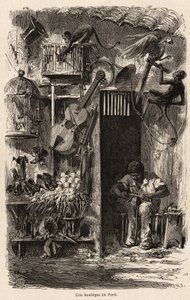 1858-1859年にビアード氏がブラジルを旅行した際に描かれたパラの店。1861年の "Le tour du monde "に掲載された版画。セルバのコレクション。 作： French School