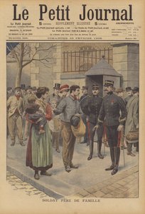 兵士とその家族（カラーリトグラフ 作： French School