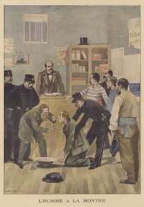 盗んだ時計を飲み込んでしまった泥棒（カラーリトグラフ 作： French School