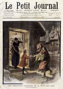 王の祝宴の感動的な伝統：貧者の分け前-1908年12月1日付「Le Petit Journal」紙（彫刻）にて 作： French School
