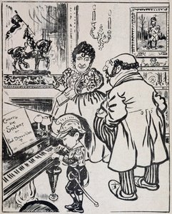 中古のブロンズ、戦艦を描いた風刺画、ピアノのDerouledeの楽譜、ジョーン・オブ・アーク像（意味不明？