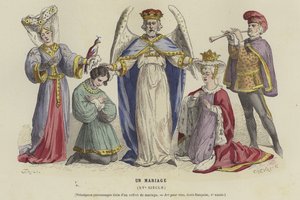 15世紀の結婚式 作： French School