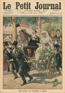 手押し車での結婚式、ルプティジャーナルのイラスト、サプリメントイラストレーター、1910年5月15日