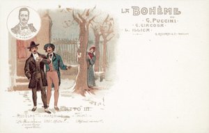 第3幕「ラ・ボエーム」（カラーリトグラフ 作： French School