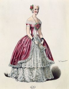 アレクサンドル・デュマ（1824-1895）のドラマ『カメリアの女』のタイトルロールを演じる女優ウジェニー・ドク（1821-1900）（フランス