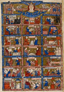 追加。 30024 f.1v ブルネット・ラティーニ作「Li Livres dou Tresor」より、芸術と科学を表す 21 の場面 作： French School