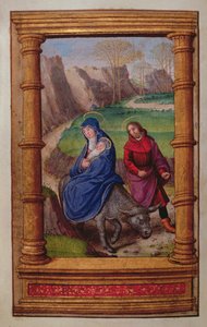 追加 35214 f.72v Flight to Egypt、Book of Hours、Paris より 作： French School