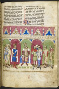 追加。 MS 12228、f.223、Roman du Roy Meliadus de Leonnoys、1352年頃（羊皮紙） 作： French School