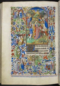 Ms 18850 f.221v、アワーズ オブ ザ パッション [Lauds] を追加。 キリストの裏切り、Book of Hours（The Bedford Hours）からの1410-30年頃（ベラムのインク、色、金）
