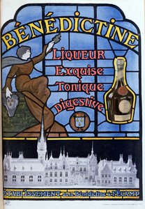 20世紀初頭のベネディクト会のリキュールの広告 作： French School