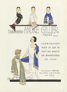 エタブリスマン・アンドレ・ジリエの広告、1920年代パブ（ステンシル・プリント） 作： フランス語学校